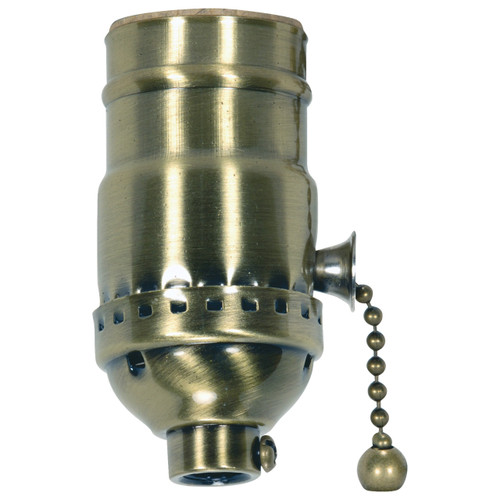 Satco | 80-2212 | On-Off Pull Chain Socket Antique Brass Finish