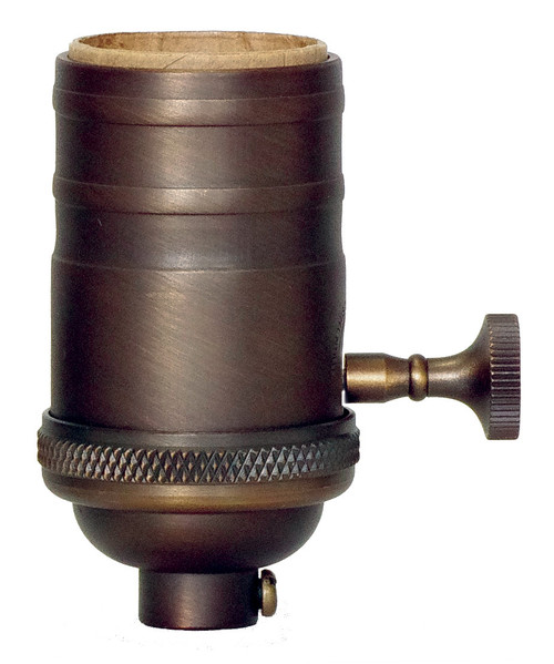 Satco | 80-2253 | Socket Dark Antique Solid Brass Turn Knob