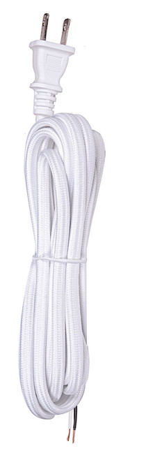 Satco | 80-2291 | 10 Foot Rayon Cord Set White Finish
