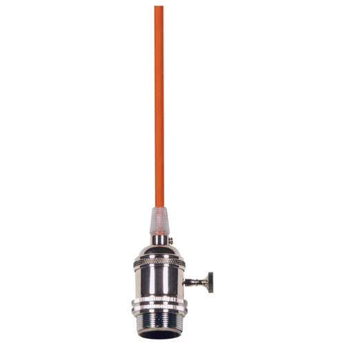 Satco | 80-2381 | Medium Base Lampholder 4pc. Solid Brass Prewired On/Off 10ft.