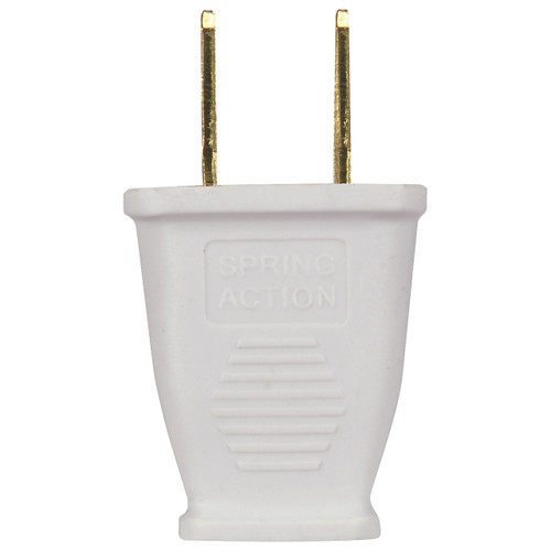 Satco | 80-2410 | Polarized Plug White 2 Pole 2 Wire 15A 125V