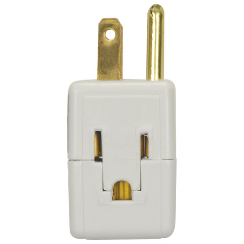 Satco | 80-2411 | Triple Grounded Polarized Cube Tap White 15A