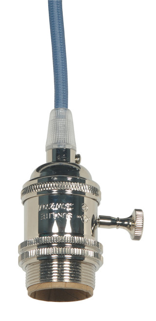 Satco | 80-2429 | Med Base Lampholder 4pc Solid Brass 10ft 18/2 Cord Nickel