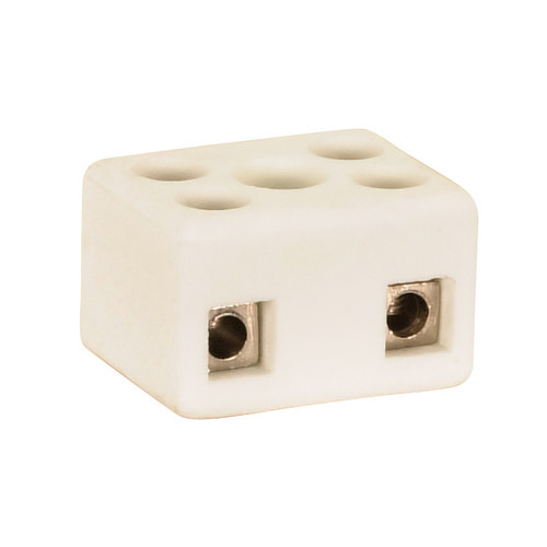 Satco | 90-1081 | Porcelain 4 Terminal Wire Connector 1/2" Height 7/8" Length