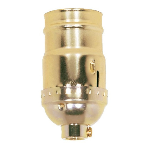 Satco | 90-1314 | 3-Way Keyless Socket Aluminum Brite Gilt Finish 250/10 Master