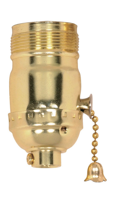 Satco | 90-1409 | On-Off Pull Chain Socket 1/8 IPS Aluminum Brite Gilt Finish