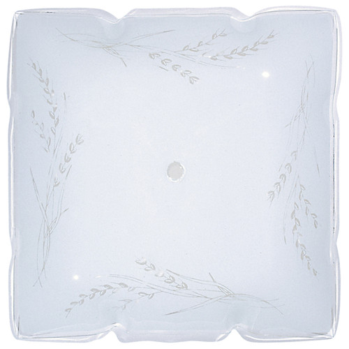 Satco | 50-503 | 12" Square Ruffled Glass Lamp Shade White Finish
