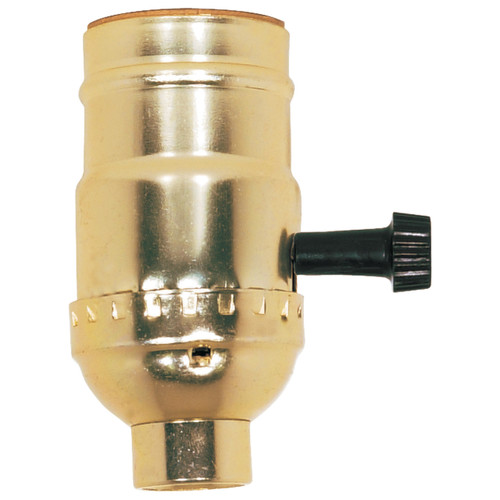 Satco | 80-1004 | 3-Way Turn Knob Socket Aluminum Brite Gilt Finish