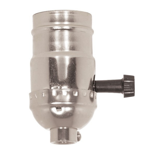 Satco | 80-1017 | Hi-Low Turn Knob Socket Aluminum Nickel Finish