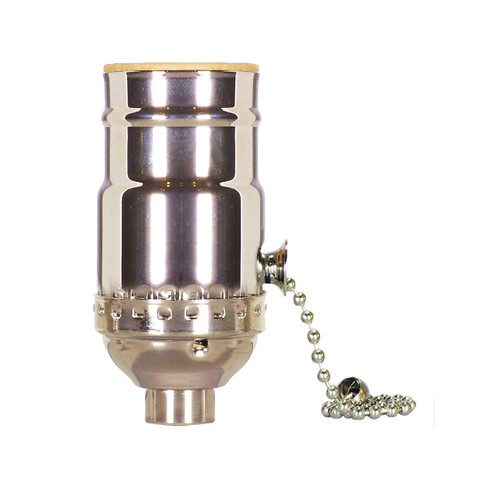 Satco | 80-1027 | On-Off Pull Chain Socket Polished Nickel Finish