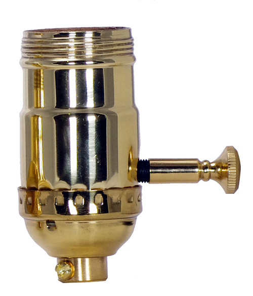 Satco | 80-1044 | 150W Full Range Turn Knob Dimmer Socket Polished Brass