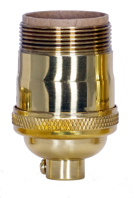 Satco | 80-1056 | Short Keyless Socket Polished Brass Finish 660W
