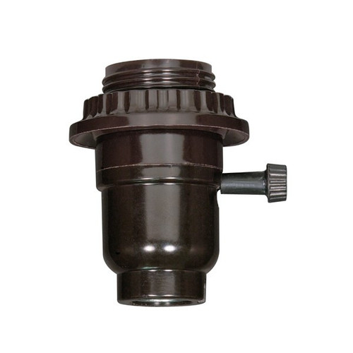 Satco | 80-1070 | On-Off Turn Knob with Full Uno Thread Phenolic 250W 250V