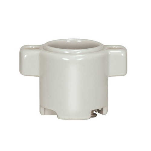 Satco | 80-1097 | Keyless Porcelain One Piece Sign Socket Top 2 #8-32 Flange/Bushing