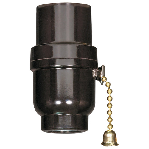 Satco | 80-1108 | Medium Base Socket Brass pull chain 1/8 IP cap