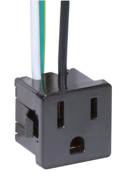 Satco | 80-1142 | 3 Wire 2 Pole Snap-In Outlet 1" x 1" x 1" 15A-125V