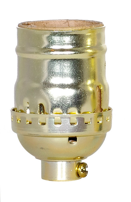 Satco | 80-1194 | Short Keyless Socket Aluminum Brite Gilt with Set Screw