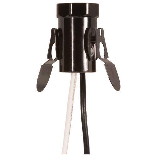 Satco | 80-1275 | Candelabra Base Phenolic Socket with Spring Clip 3/4" Diameter