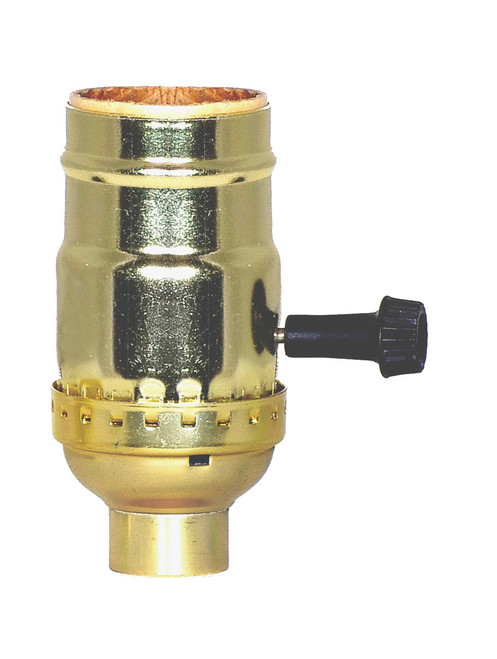 Satco | 80-1501 | 3 Terminal Turn Knob Socket Aluminum Brite Gilt Finish