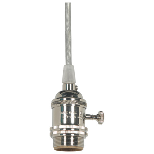Satco | 80-2439 | Medium Base Lampholder 4pc. Solid Brass Prewired On/Off 10ft.