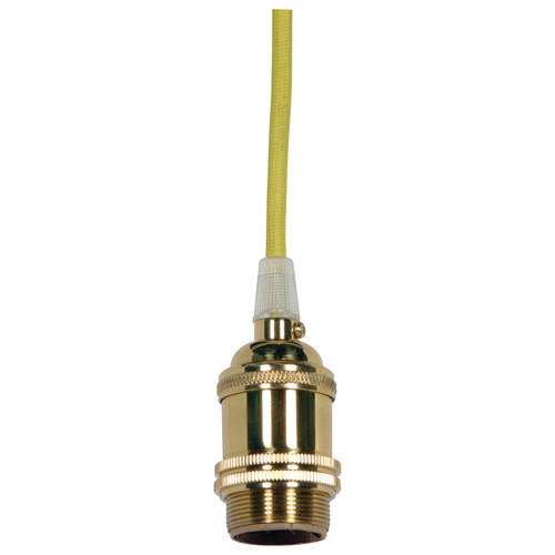 Satco | 80-2461 | Medium Base Lampholder 4pc. Solid Brass Prewired Uno Ring 10f