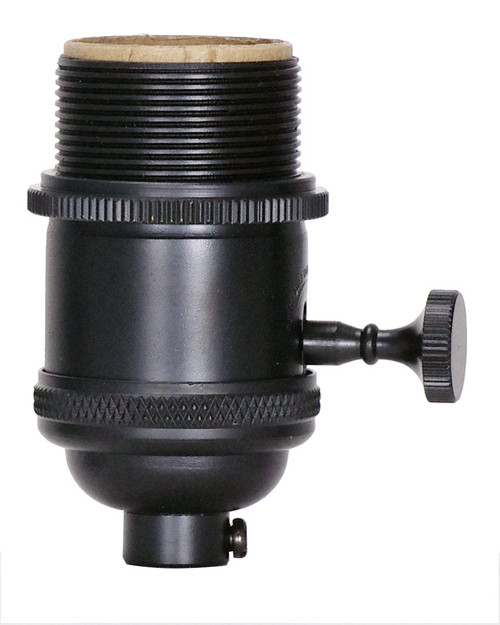 Satco | 80-2482 | Socket On-Off Turn Knob Black Finish 1/8 IPS