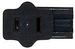 Satco | 80-2516 | Female Slide Plug Polarized 18/2-SPT-1 6A-125V Black