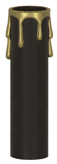 Satco | 90-1513 | Plastic Drip Candle Cover Black Plastic with Gold Drip 1-13/1