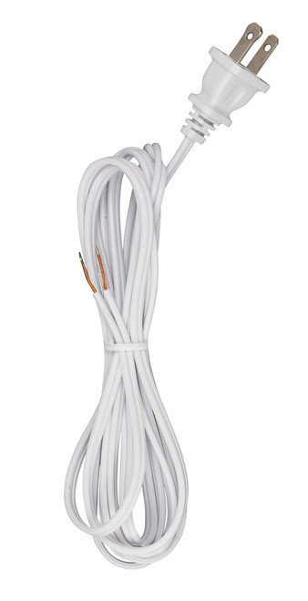 Satco | 90-1523 | 8 Foot 18/2 SPT-1 105C Cord Set White Finish 36" Hank 200 Car