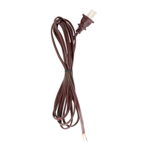 Satco | 90-1524 | 8 Foot 18/2 SPT-1 105C Cord Set Brown Finish 36" Hank 200 Car