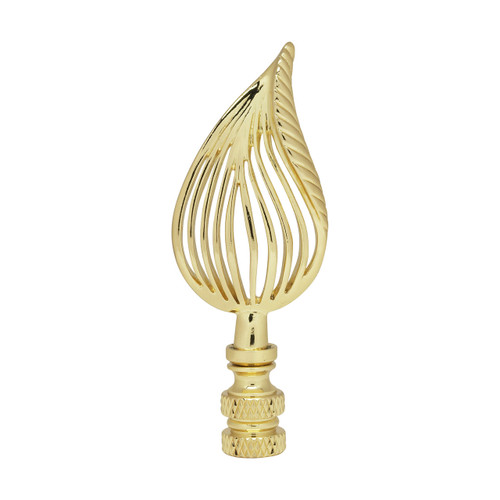 Satco | 90-1743 | Leaf Brass Finial 3-1/2" Height
