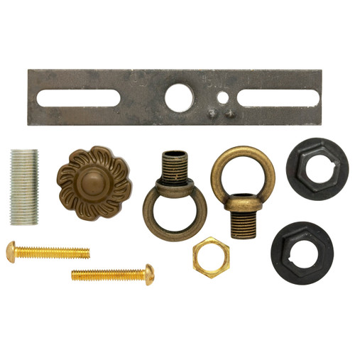 Satco | 90-191 | Bath Swag Canopy Kit Antique Brass Finish