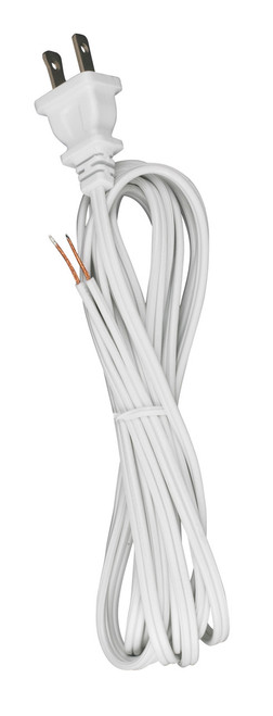 Satco | 90-2460 | 10 Foot 18/2 SPT-1 Cord Set White Finish