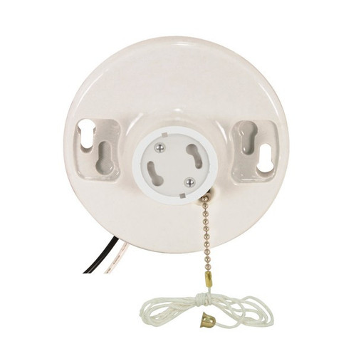 Satco | 90-2582 | Pull Chain Porcelain GU24 Receptacle 6" Lead