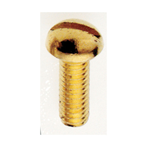 Satco | 90-722 | Steel Round Head Slotted Machine Screw 8/32 Brass Plated