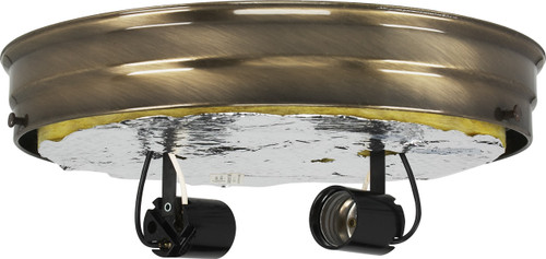 Satco | 90-767 | 10" 2-Light Ceiling Pan Antique Brass
