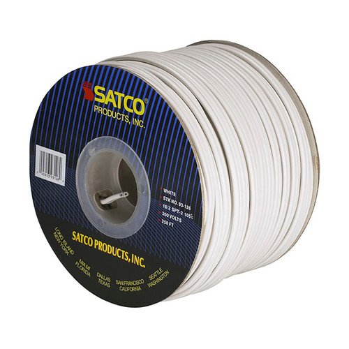 Satco | 93-126 | Lamp and Lighting Bulk Wire 18/2 SPT-2 250 Ft White