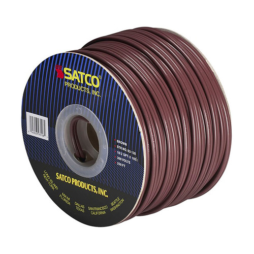 Satco | 93-128 | Lamp and Lighting Bulk Wire 18/2 SPT-2 250 Ft Brown