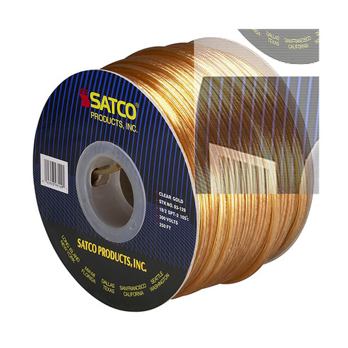 Satco | 93-129 | Lamp and Lighting Bulk Wire 18/2 SPT-2 250 Ft Gold