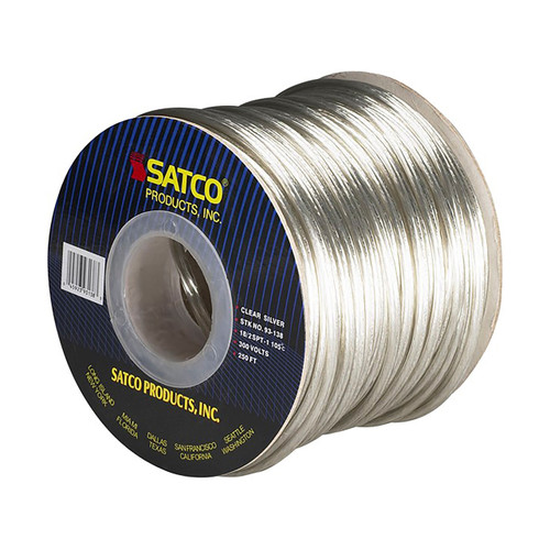 Satco | 93-138 | Lamp and Lighting Bulk Wire 18/2 SPT-1 250 Ft Silver