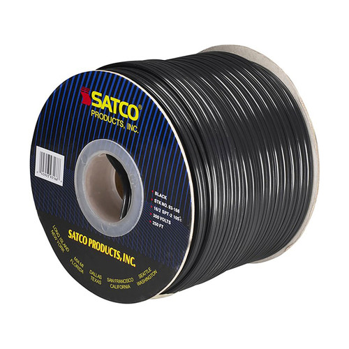 Satco | 93-166 | Lamp Bulk Wire 16/2 SPT-2 105C 250 Foot Black