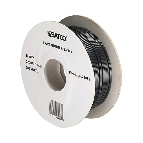Satco | 93-184 | Lamp Lighting Bulk Wire 22/2 SPT-1 250 Ft. Black