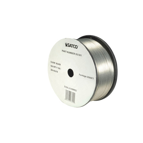 Satco | 93-301 | 18/2 SPT-1 105C 2500 Reel Clear Silver