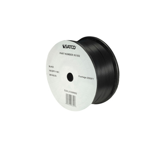 Satco | 93-302 | 18/2 SPT-1 105C 2500 Reel Black