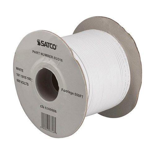 Satco | 93-316 | Lighting Bulk Wire 18/1 Stranded AWM 105C UL 1015 500 Foot/Spool