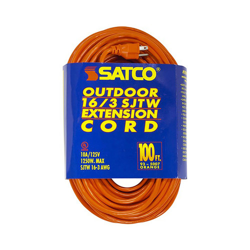Satco | 93-5007 | 100 Orange Outdoor Extension Cord