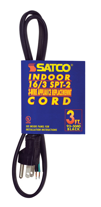 Satco | 93-5040 | 3 3-Widere Garbage Disposal Cord 13A/125V