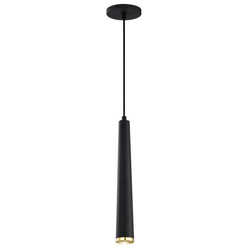 Satco | 62-828 | Melrose 12W 16" LED Pendant Matte Black and Brushed Brass