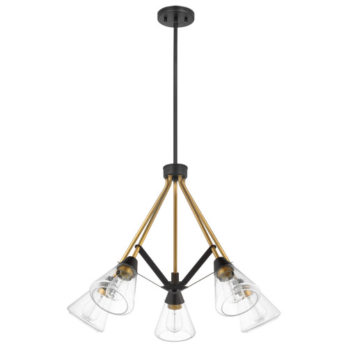 Satco | 60-7685 | Starlight 5 Light Chandelier Medium Base 60 Watt Matte Black Finish