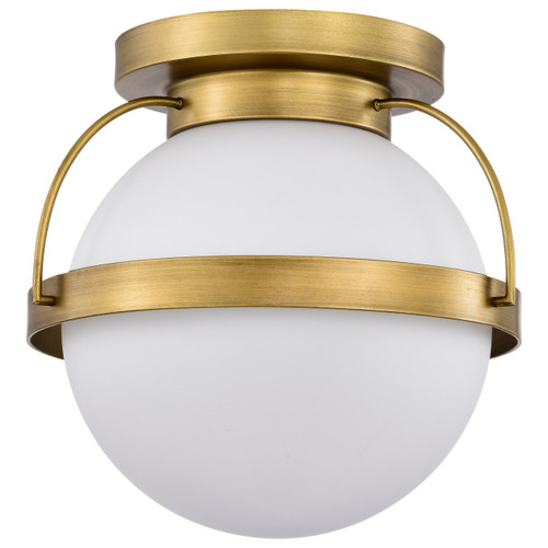 Satco | 60-7780 | Lakeshore 1 Light Small Flush Natural Brass